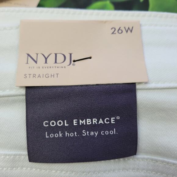 NWT NYDJ Plus Marilyn Cuffed Crop Jeans sz 26W Optic White LiftxTuck Technology - Picture 14 of 16